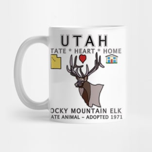 Utah - Rocky Mountain Elk - State, Heart. Home - state symbols Mug